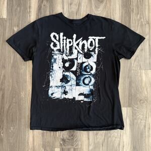 Slipknot Eyeless T-Shirt Men's Size L Black Double Sided Heavy Metal Band Black